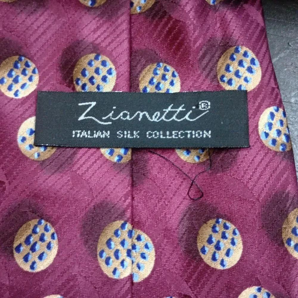 Zionetti Italian Silk Collection 100% Silk Made in‎ USA Mens Neck Tie Geometric